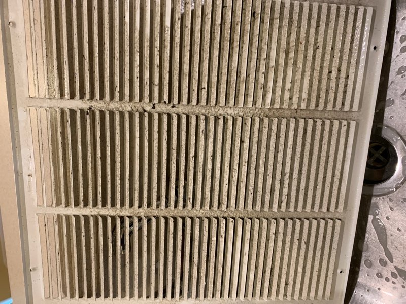 Dirty HVAC Return Vent Cover Cleaning