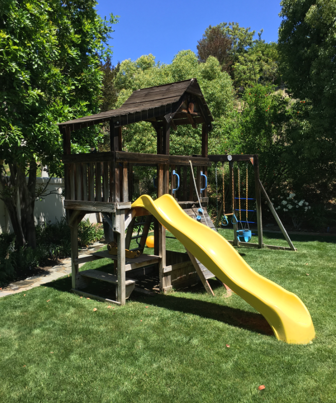 Redwood Play Set Rehab Before