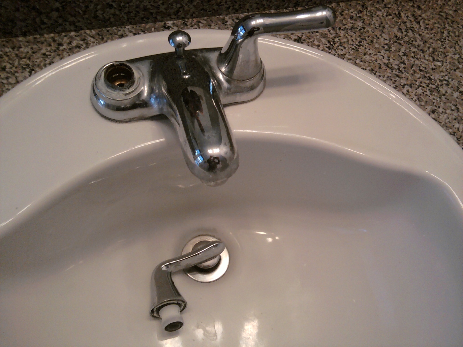 Hot Water Handle Dislodged from Bathroom Faucet