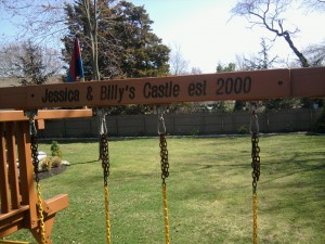 Redwood Swing Set Nameboard