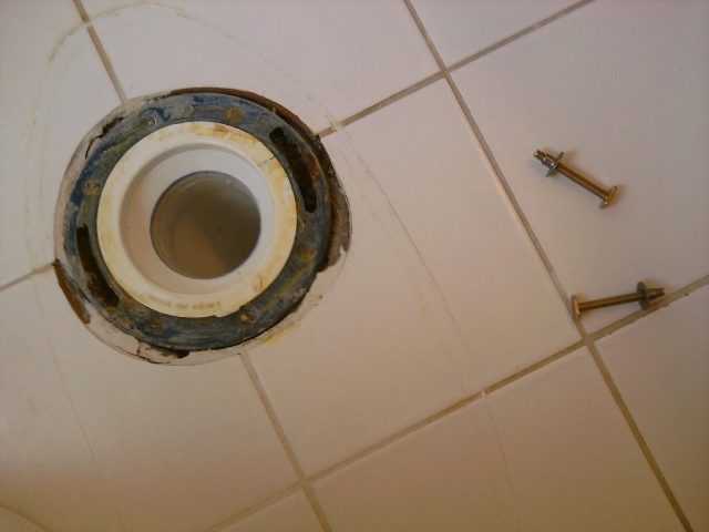 Clean Bathroom Toilet Metal Collar and Pipe