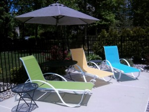 Backyard Inground Swimming Pool Chaise Lounges