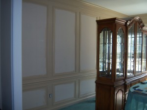 Dining Room Shadow Boxes and Pre-Painting