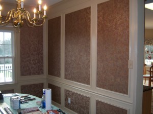 Dining Work Trim Work Design with Wall Paper Finish