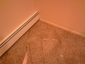 Carpet Tiles in the Baseboard Corner