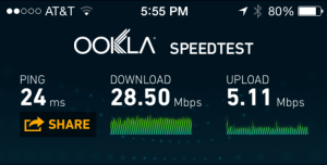 Speed Test on Extended WiFi Signal