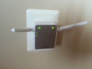 WiFi Extender Plugged into Electrical Outlet