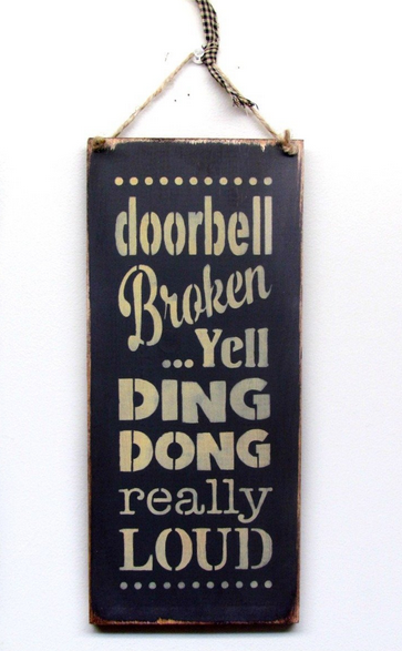 Broken Doorbell Sign