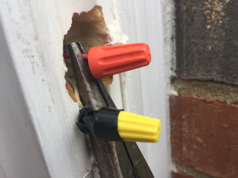 Wire Nuts on the Old Doorbell Wires