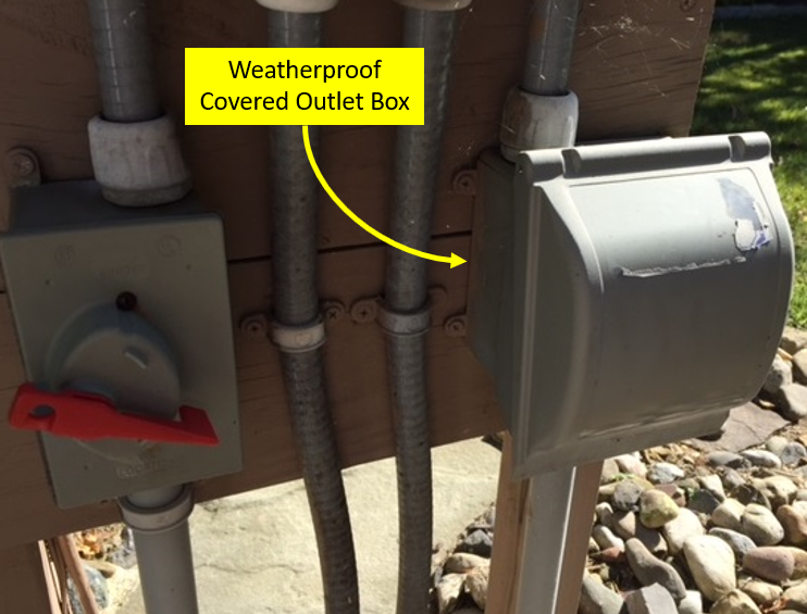 Weatherproof Covered Outlet Box for GFCI Outlet and Pool Light Switch
