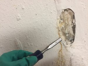 Basement Water Leak Surface Chisel Prep