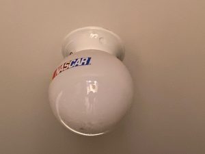 NASCAR Light Fixture Closet