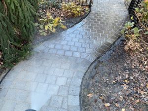 Gray Polymeric Sand Paver Serpentine Walkway