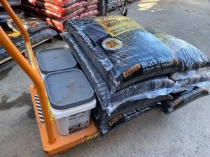 Polymeric Paver Sand and Black Mulch